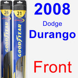 Front Wiper Blade Pack for 2008 Dodge Durango - Hybrid