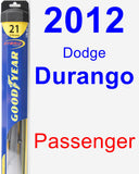 Passenger Wiper Blade for 2012 Dodge Durango - Hybrid