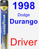 Driver Wiper Blade for 1998 Dodge Durango - Hybrid