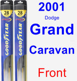 Front Wiper Blade Pack for 2001 Dodge Grand Caravan - Hybrid