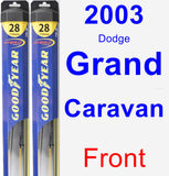 Front Wiper Blade Pack for 2003 Dodge Grand Caravan - Hybrid
