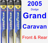 Front & Rear Wiper Blade Pack for 2005 Dodge Grand Caravan - Hybrid