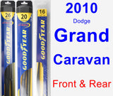 Front & Rear Wiper Blade Pack for 2010 Dodge Grand Caravan - Hybrid