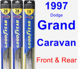 Front & Rear Wiper Blade Pack for 1997 Dodge Grand Caravan - Hybrid