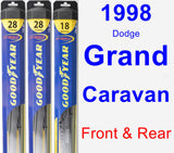 Front & Rear Wiper Blade Pack for 1998 Dodge Grand Caravan - Hybrid