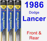 Front & Rear Wiper Blade Pack for 1986 Dodge Lancer - Hybrid