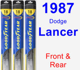 Front & Rear Wiper Blade Pack for 1987 Dodge Lancer - Hybrid