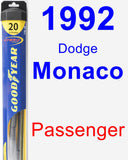 Passenger Wiper Blade for 1992 Dodge Monaco - Hybrid