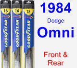 Front & Rear Wiper Blade Pack for 1984 Dodge Omni - Hybrid