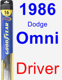 Driver Wiper Blade for 1986 Dodge Omni - Hybrid