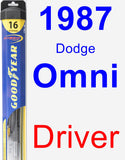 Driver Wiper Blade for 1987 Dodge Omni - Hybrid