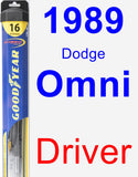 Driver Wiper Blade for 1989 Dodge Omni - Hybrid