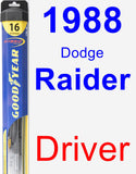 Driver Wiper Blade for 1988 Dodge Raider - Hybrid