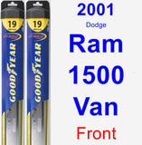 Front Wiper Blade Pack for 2001 Dodge Ram 1500 Van - Hybrid