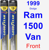 Front Wiper Blade Pack for 1999 Dodge Ram 1500 Van - Hybrid