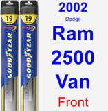 Front Wiper Blade Pack for 2002 Dodge Ram 2500 Van - Hybrid