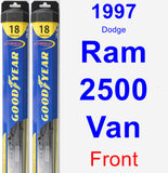 Front Wiper Blade Pack for 1997 Dodge Ram 2500 Van - Hybrid