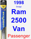 Passenger Wiper Blade for 1998 Dodge Ram 2500 Van - Hybrid