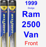 Front Wiper Blade Pack for 1999 Dodge Ram 2500 Van - Hybrid