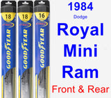 Front & Rear Wiper Blade Pack for 1984 Dodge Royal Mini Ram - Hybrid