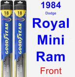 Front Wiper Blade Pack for 1984 Dodge Royal Mini Ram - Hybrid