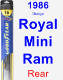 Rear Wiper Blade for 1986 Dodge Royal Mini Ram - Hybrid