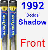 Front Wiper Blade Pack for 1992 Dodge Shadow - Hybrid