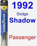 Passenger Wiper Blade for 1992 Dodge Shadow - Hybrid