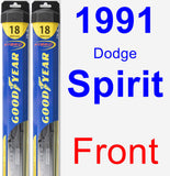 Front Wiper Blade Pack for 1991 Dodge Spirit - Hybrid