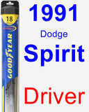 Driver Wiper Blade for 1991 Dodge Spirit - Hybrid