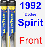 Front Wiper Blade Pack for 1992 Dodge Spirit - Hybrid