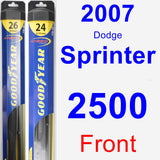 Front Wiper Blade Pack for 2007 Dodge Sprinter 2500 - Hybrid