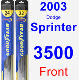 Front Wiper Blade Pack for 2003 Dodge Sprinter 3500 - Hybrid