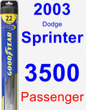 Passenger Wiper Blade for 2003 Dodge Sprinter 3500 - Hybrid