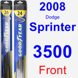 Front Wiper Blade Pack for 2008 Dodge Sprinter 3500 - Hybrid