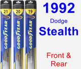 Front & Rear Wiper Blade Pack for 1992 Dodge Stealth - Hybrid