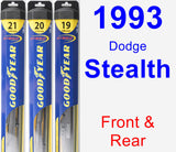 Front & Rear Wiper Blade Pack for 1993 Dodge Stealth - Hybrid