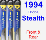 Front & Rear Wiper Blade Pack for 1994 Dodge Stealth - Hybrid