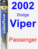 Passenger Wiper Blade for 2002 Dodge Viper - Hybrid
