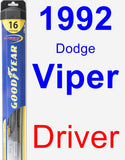 Driver Wiper Blade for 1992 Dodge Viper - Hybrid