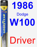 Driver Wiper Blade for 1986 Dodge W100 - Hybrid