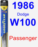 Passenger Wiper Blade for 1986 Dodge W100 - Hybrid