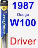 Driver Wiper Blade for 1987 Dodge W100 - Hybrid