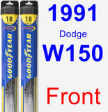Front Wiper Blade Pack for 1991 Dodge W150 - Hybrid