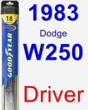 Driver Wiper Blade for 1983 Dodge W250 - Hybrid