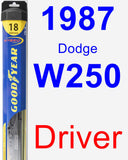 Driver Wiper Blade for 1987 Dodge W250 - Hybrid