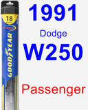 Passenger Wiper Blade for 1991 Dodge W250 - Hybrid