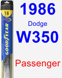 Passenger Wiper Blade for 1986 Dodge W350 - Hybrid