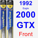 Front Wiper Blade Pack for 1992 Eagle 2000 GTX - Hybrid