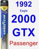 Passenger Wiper Blade for 1992 Eagle 2000 GTX - Hybrid